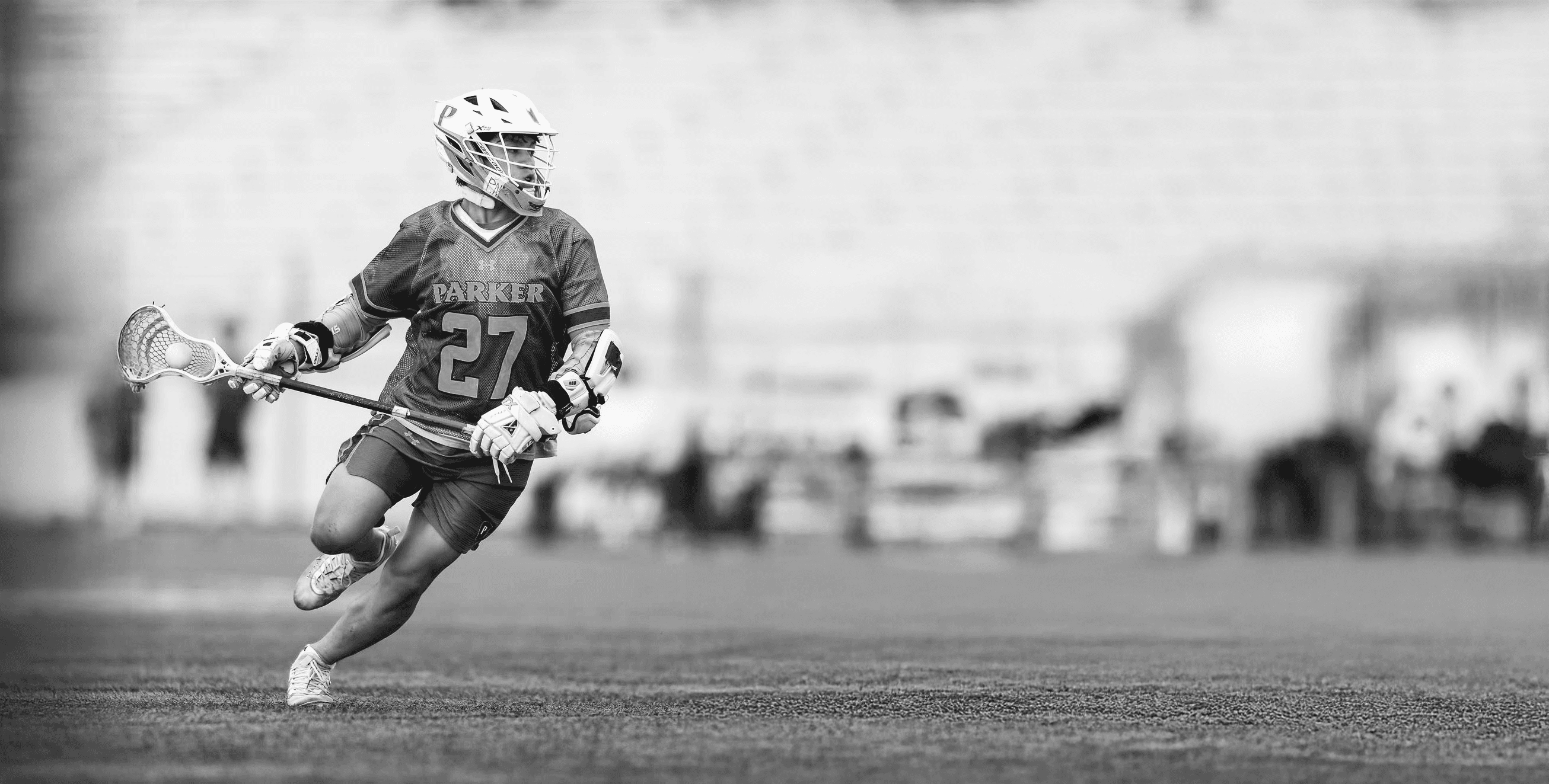 Lacrosse player in action